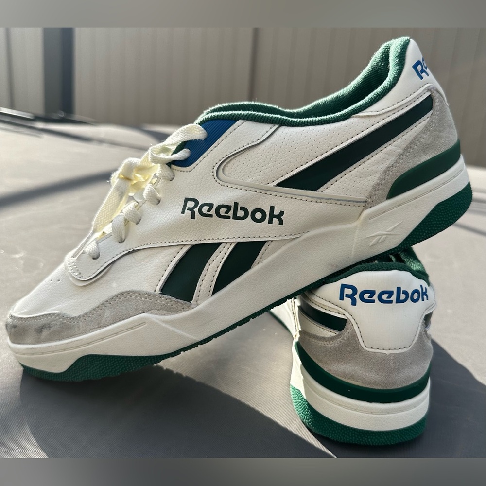 Reebok White Green Blue Men’s Athletic Sneakers